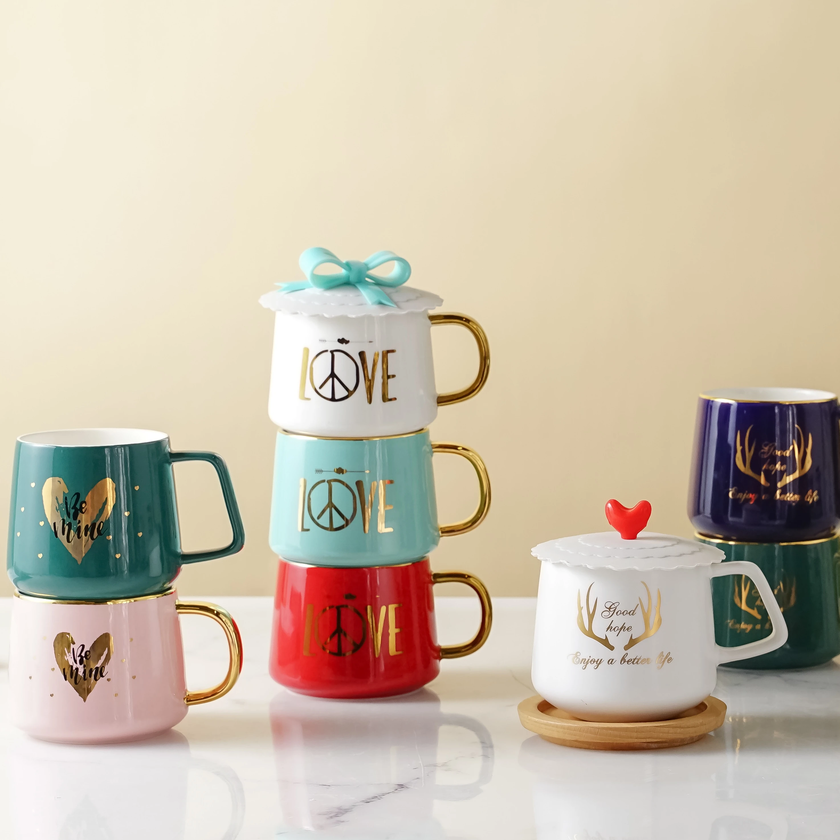 12oz Cartoon Mug  Custom Coffee Mugs With Lids Personalized  Ceramic Cup Unique Customizable Milk Tea Cups Personalized Gifts