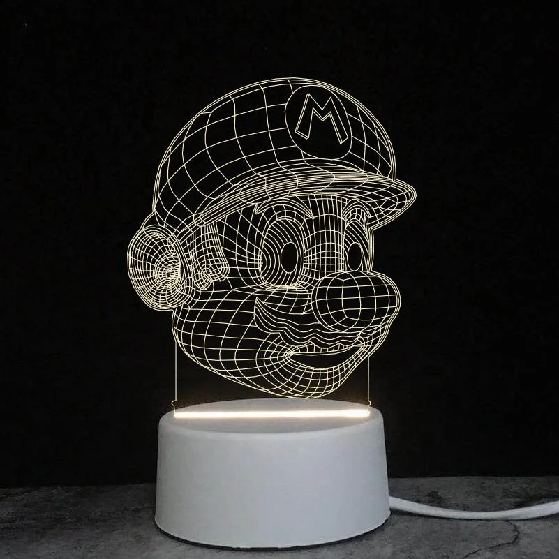 Home Decor Wholesale Custom Acrylic Team Logo Base USB Touch + Remote LED Night Light 3D Illusion Table Lamp Gift lights