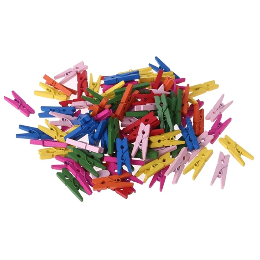 Wholesale Colorful Wooden Clothespins Small Photo Clips for the Pictures
