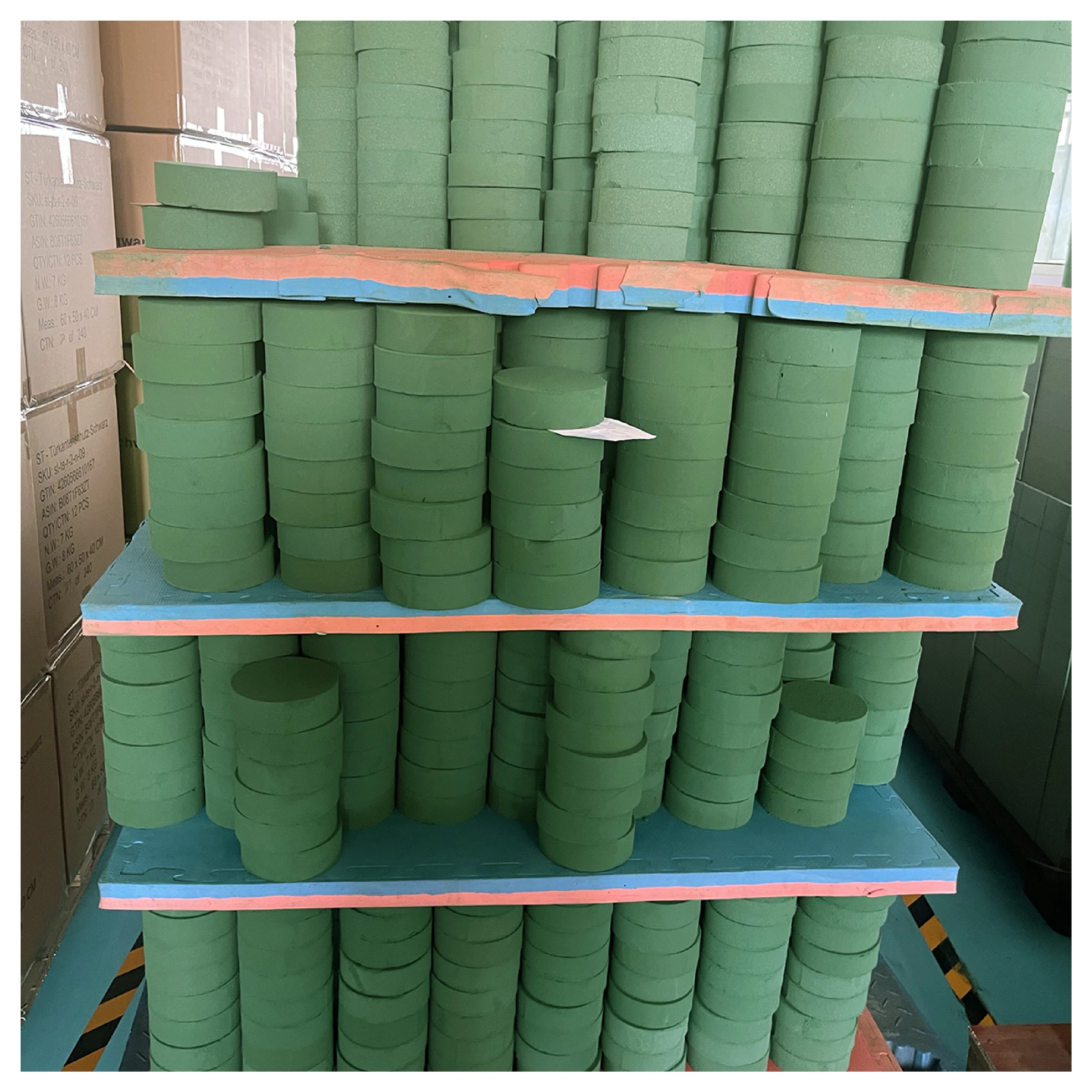 DY Round cylinder shape customized wet shape floral foam for flower box