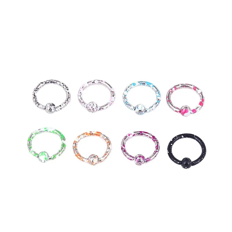 
8 color paint ring multifunctional stainless steel body piercing jewelry fashion nose rings nose hoop nostril ring 