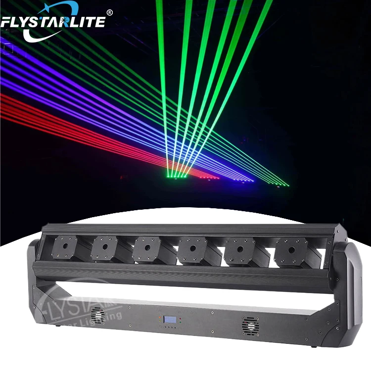 6 eyes rgb led laser moving head stage lighting disco light 6 heads red laser bar lights