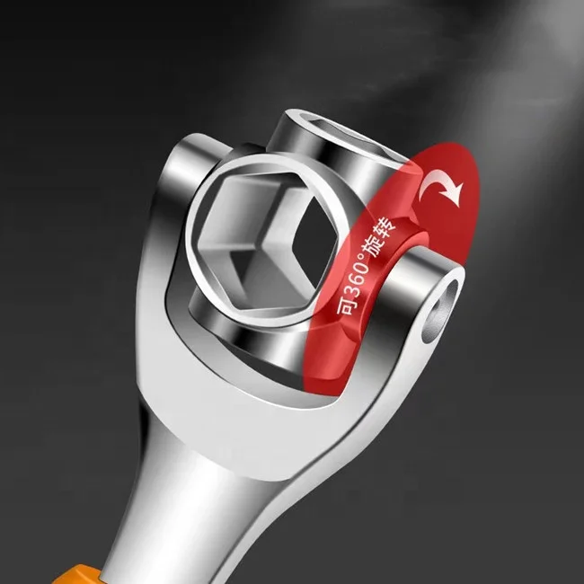 Multi-function universal hardware tools ratchet socket wrench 8-in-1 8-21mm fast hexagonal ratchet repair tool set