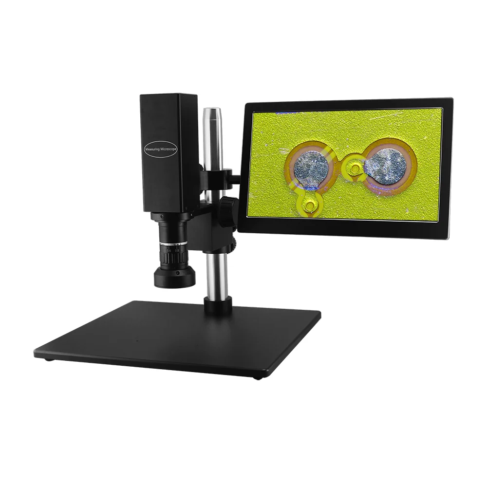 Optical 0.6X-5.0X Zoom Objective PCB Inspection Soldering Video Compound Microscope