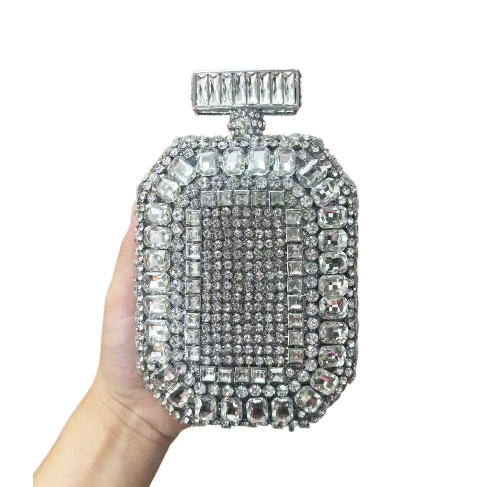 Perfume Shape Bottle Clutch Wedding Bridesmaids Evening Bag Luxury Gown Evening Crystal Party Diamond Rhinestone Purse for Women