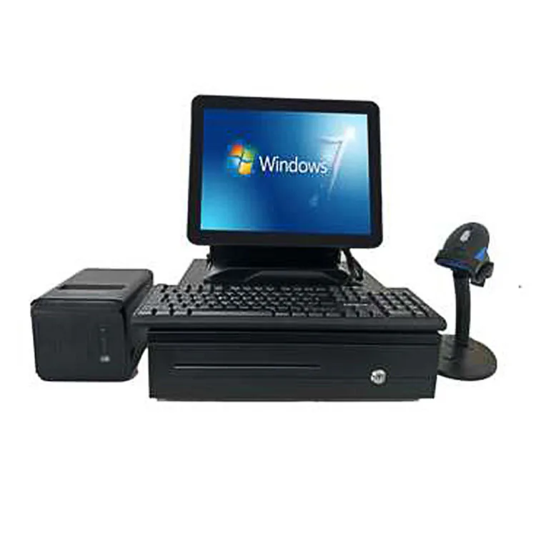 Advanced Full Set High Performance Touch Screen Pos System Dual Cash Register for Retail