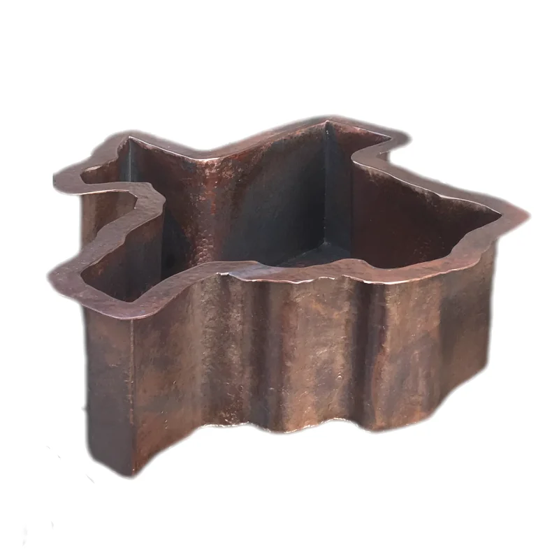 customized Texas shape undermount  copper bar sink top mounted sink wash basin kitchen sink