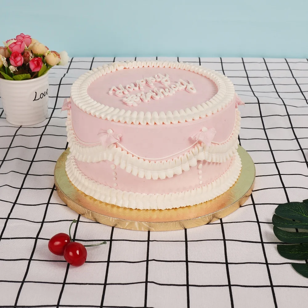 Cake Paper Cardboard Tray Cake Paper Boards Plate Golden Hard 12 Round Cake Board Drums Base