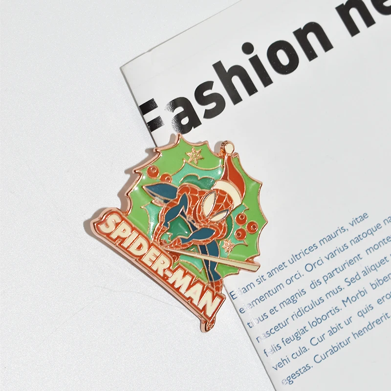 Wholesale Animal Poke mon Cartoon Metal Brooch hat pins Anime Lapel spi/der man Badge Custom glitter Enamel frame Pin for hat