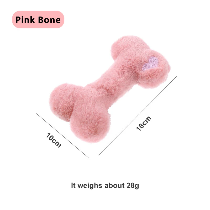 Newly Arrived Pet Toy Bone Shape Washable Fun Squeak Sound Long Play Not Tired Of Plush Dog Toys