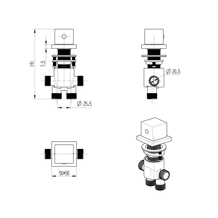 High Quality Whirlpool Spa Hydromassage Brass 3 Function Bathtub Faucet Adjustable Hot And Cold Water Mixer