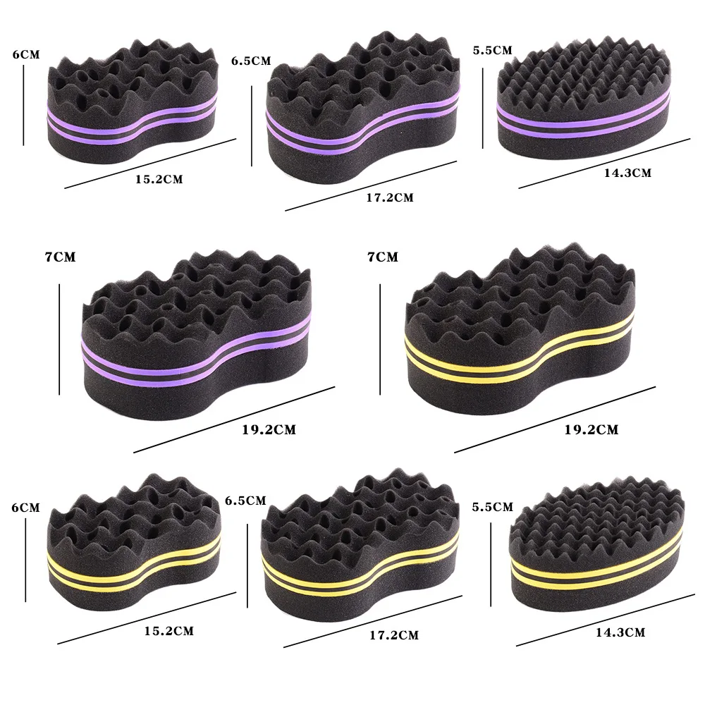 High Quality Double Side Wave Afro Curl Sponge For Black Men Various Styles Hair Twist Sponge