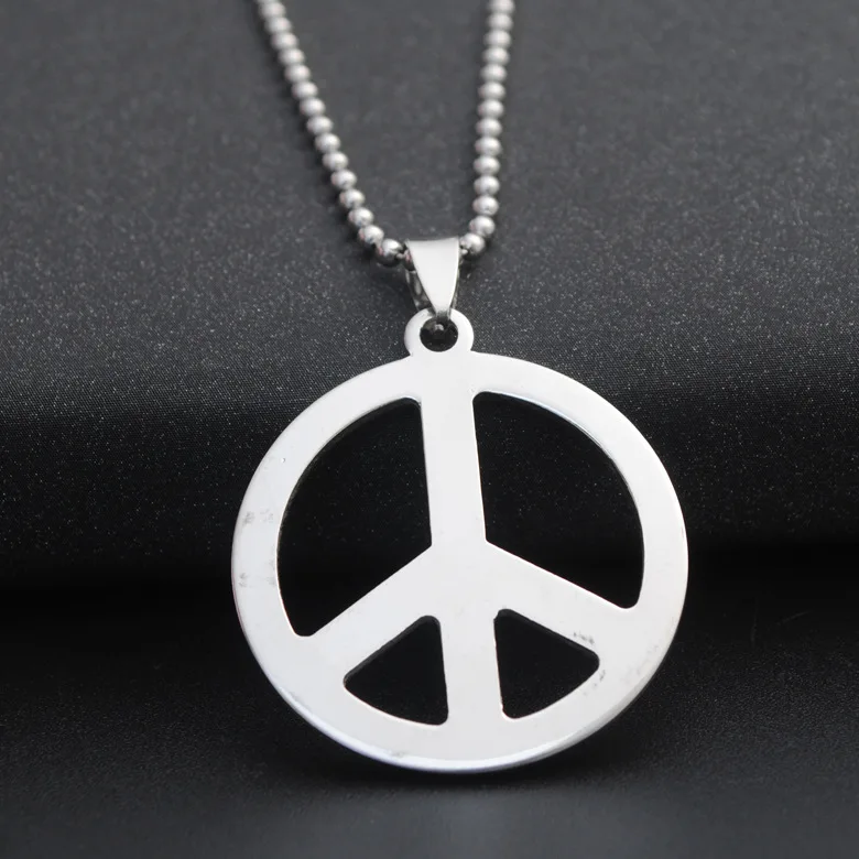 Customized sliced Stainless Steel Peace Pendant Necklace Chain SCP026