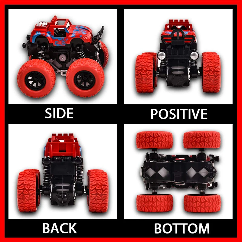 Wholesale 4WD Plastic Mini Drift Off Road Climbing Car Toy Truck Crawler Dual Friction Stunt Vehicle for Kids