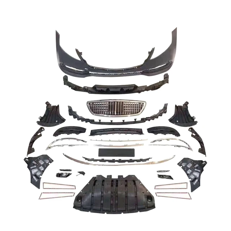 14-18 for Mercedes-Benz S class W222 facelift MBH S680 style front bumper side skirts rear bumper body kit with light