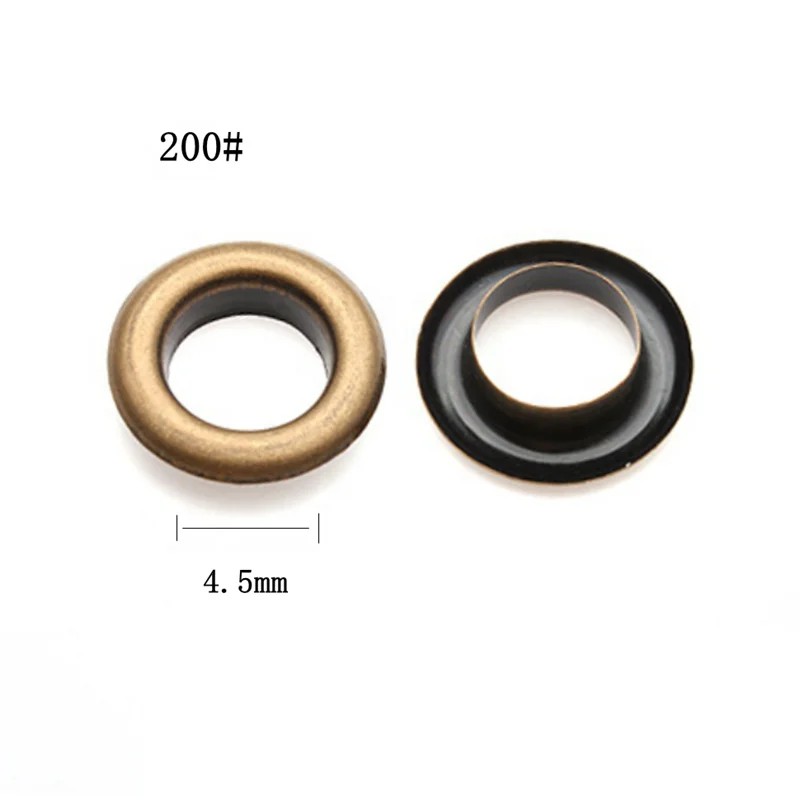 
Round Copper Brass 4mm 150# Wholesales Ring Button Hoodie Shoe Curtain Custom Grommet Eyelets For Clothing Garment 