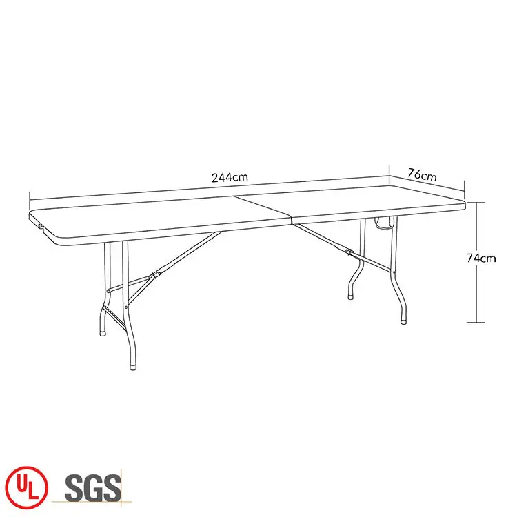 Wholesale white HDPE plastic folding table dining banquet restaurant folding tables for events