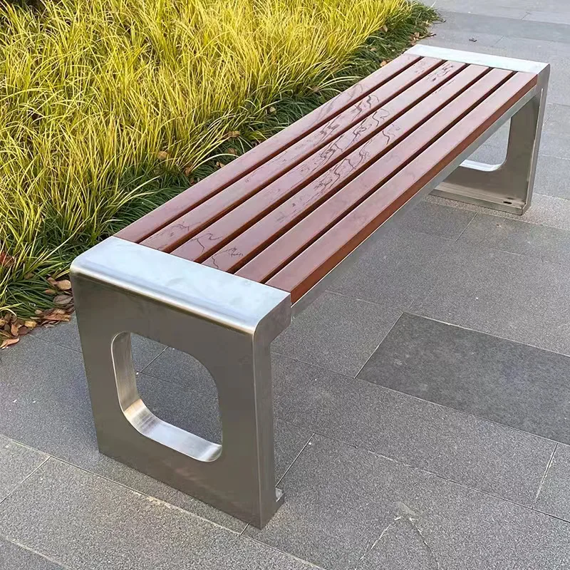 Modern Design Cast Iron Metal Legs Wood Slats Park Bench for Courtyard on Sale