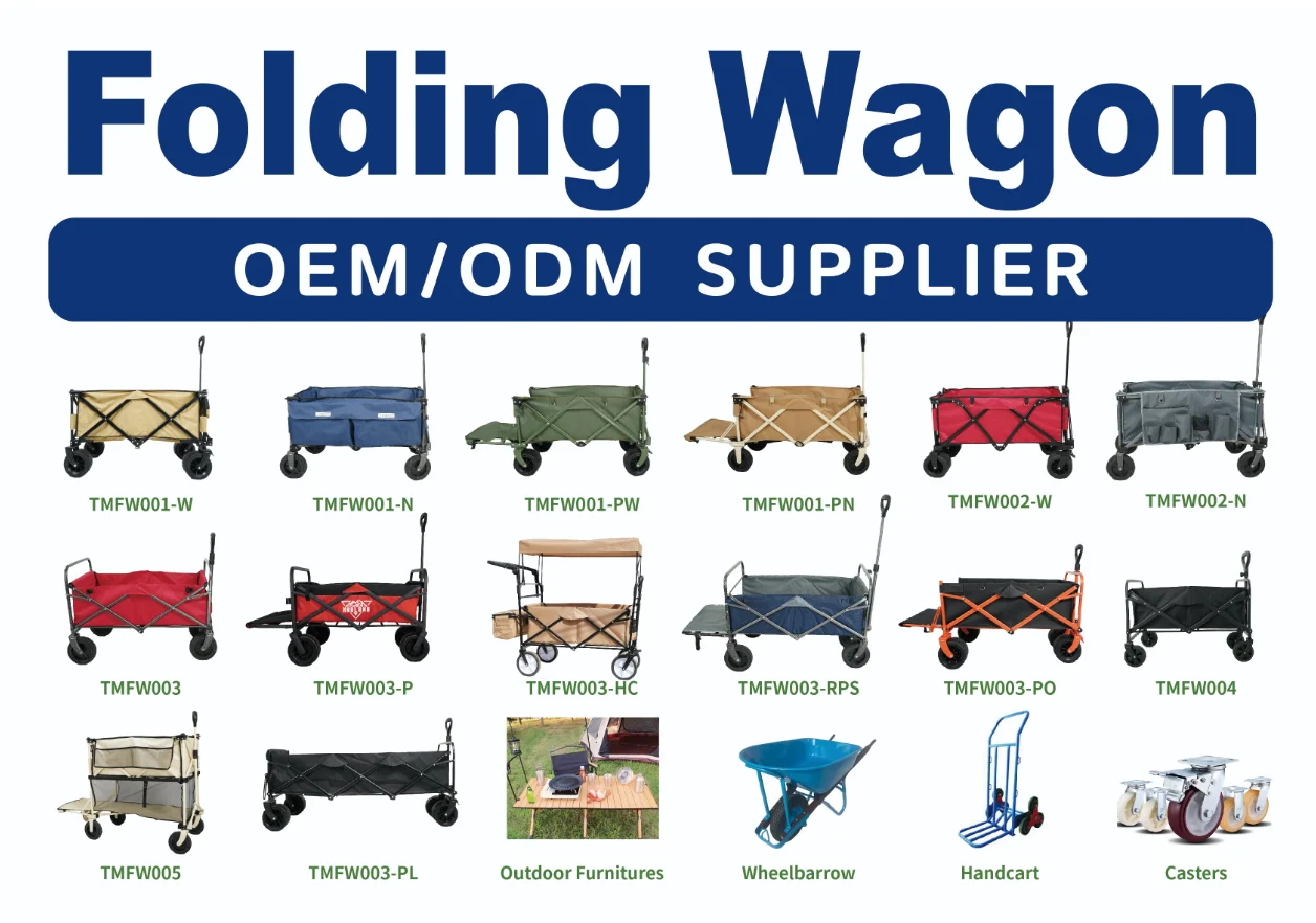 Wide Wheel Heavy Duty Collapsible Folding Wagon Garden Cart Trolley  4-Wheel Folding Cart