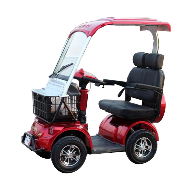 Скутер с литиевым аккумулятором для пожилых людей, двухместный, четырехколесный, для взрослых и инвалидов, аккумулятор для мопеда