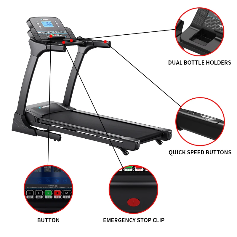 MERACH Wholesale High Quality Multifunction Electric Gym Equipment Professional Music Home Treadmill
