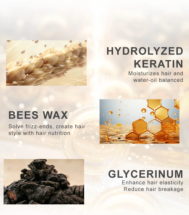 Medium Shine Styling Hair Pomade Gel For Men Extra Strong Hold Tame Difficult Hair Alcohol-Free Formula Hair Styling Gel