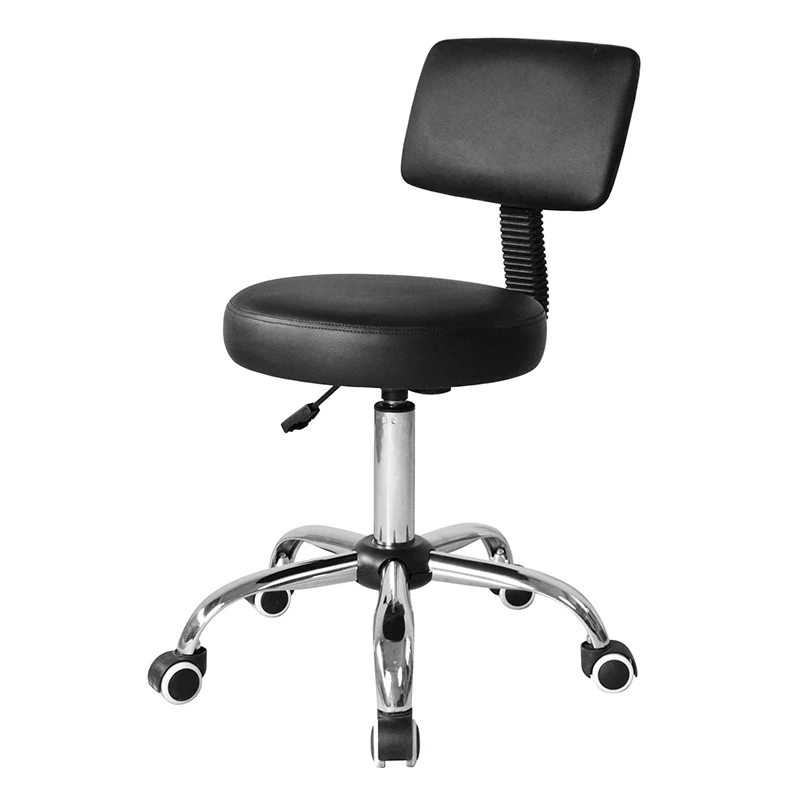 Commercial Leather Adjustable Height Beauty Rolling Hydraulic Padded Barber Salon Chair With Back Rest Salon Saddle Stool