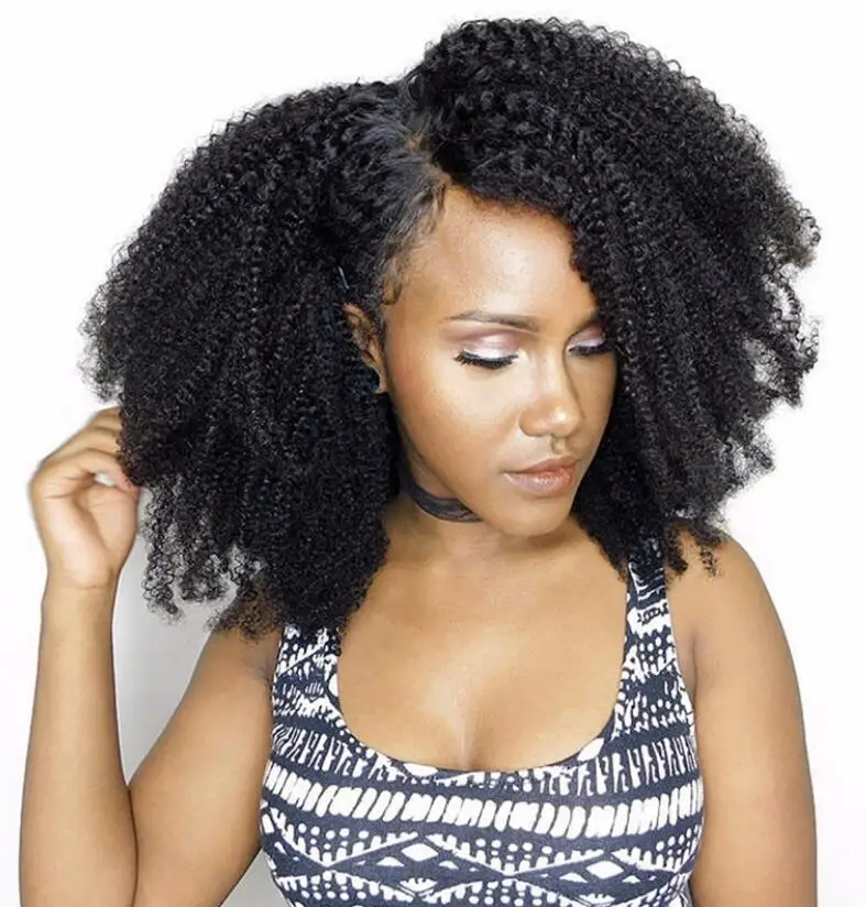 4A Afro Kinky Curly Clip In Hair Extensions for Black Women Cuticle Aligned Raw Virgin Brazilian Remy