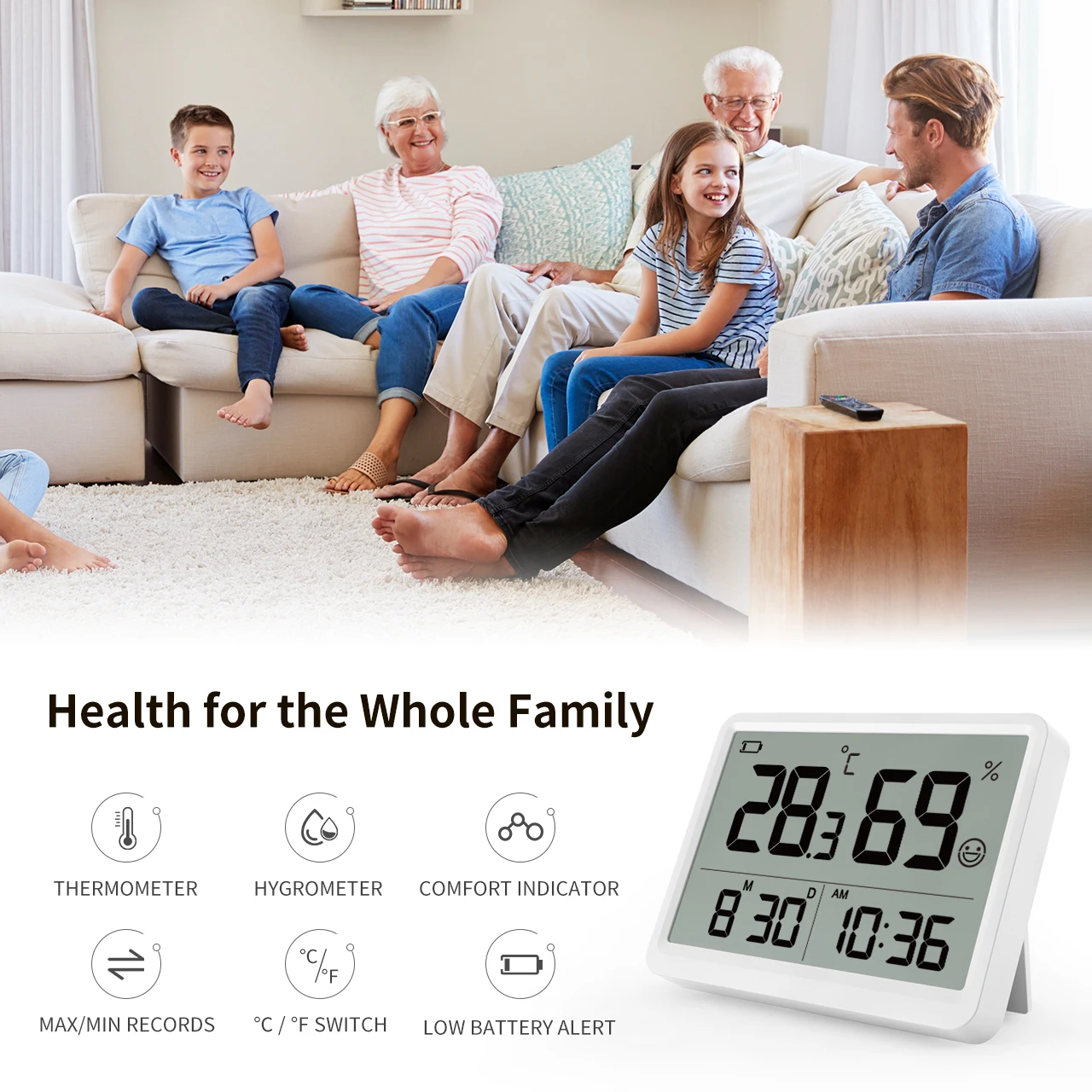 YGH5294 LCD Electronic Temperature Humidity Meter Digital Thermometer Hygrometer Weather Station temperature and humidity sensor