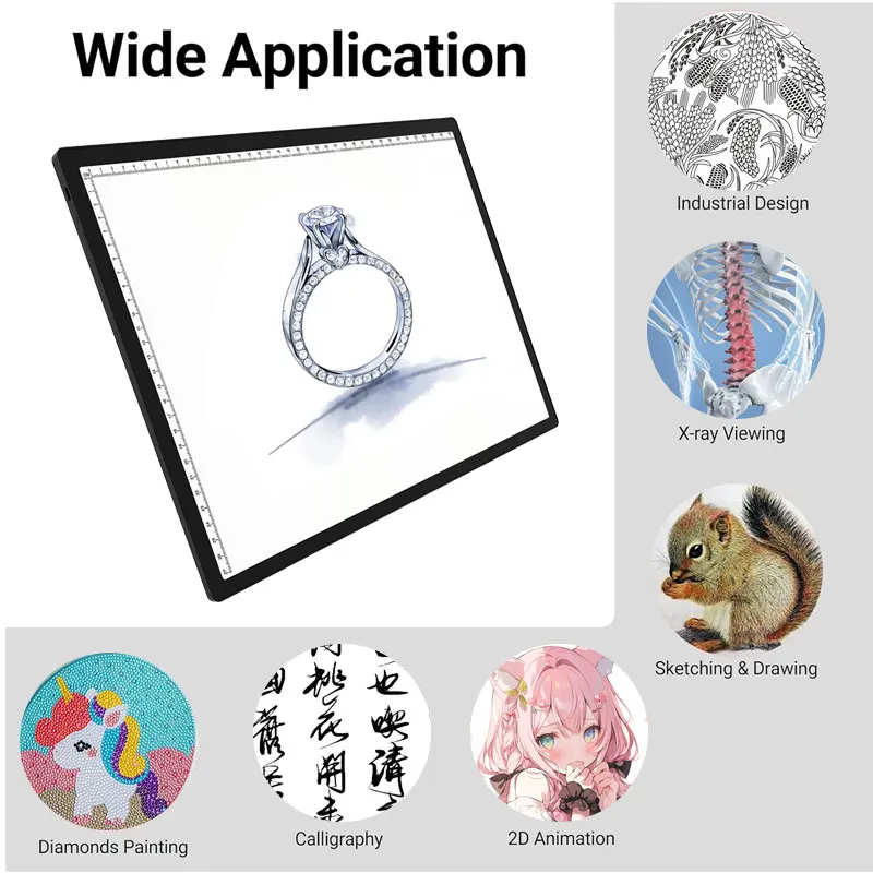 Learning Letter Architectural Kids Children Cartoon 6 Level Dimmabl Light Up Drawing Box Copying Led Tracing Board