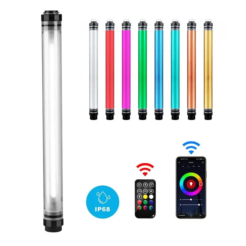 LUXCEO P7RGBPro Waterproof IP68 IR APP Control Photographic Lighting Photography RGB LED Underwater Shooting Tube Video Light