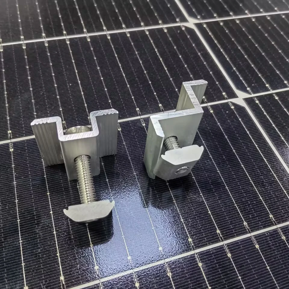 30 mm 35 mm pv solar middle clamp inter clamps end clamp for roof ground solar panels mounting racking structure energy  system