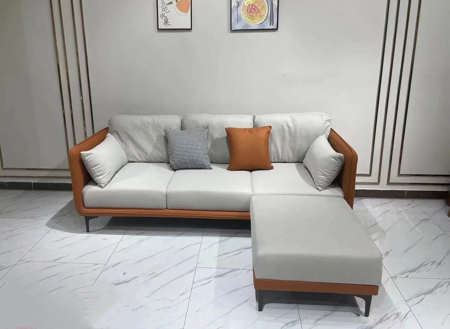 2.1*1.6*0.83 M Modern Simple Luxury Sofa Set Furniture Sectionals Chesterfield Corner L Shaped Living Room Sofas with 2 pillow