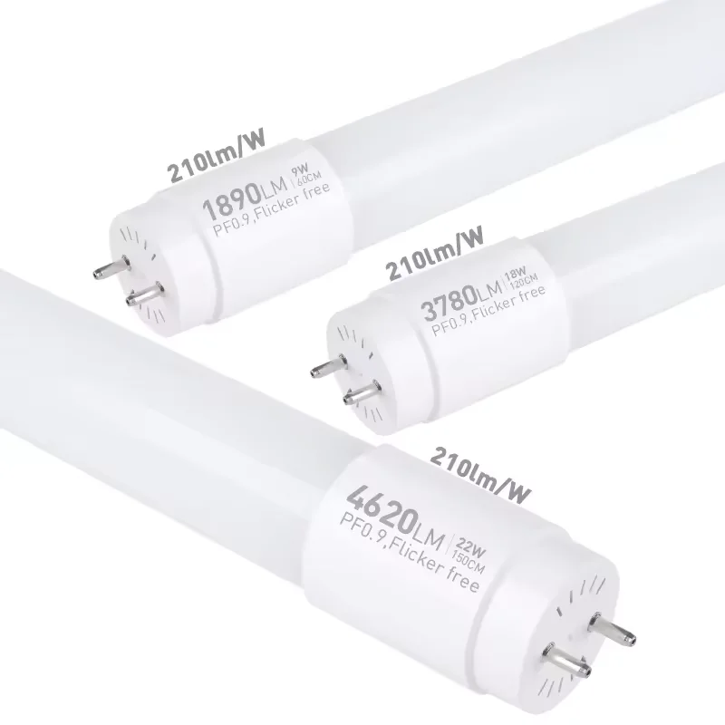 CE ROHS Certified 9W 18W 22W 6500K White LED Tubes 4FT T8 Glass Light
