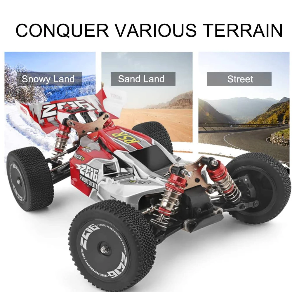 Wltoys 144001 Remote Control Car 1/14 RC Buggy 4WD Racing RC Car 60KM/H High Speed Off-Road RTR Drift Car for Kids