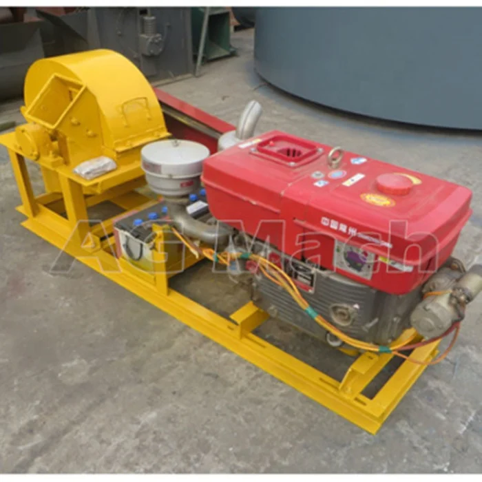 Diesel 22HP Biomass Wood Crusher Wood Gringer Machine