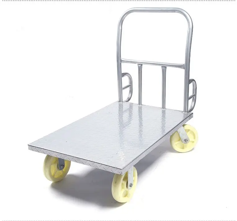 Foldable goods transport handle trolley