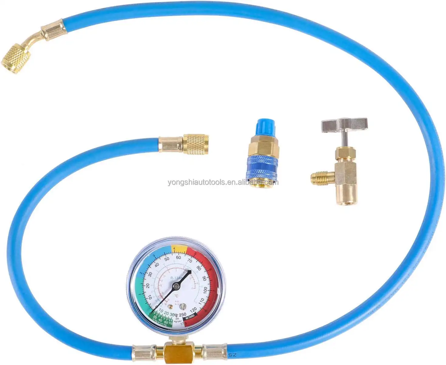 The Global Sell Good Quality Car And Home Ac Refrigerant Charge Hose Kit Recharge Hose With Gauge  For R134A