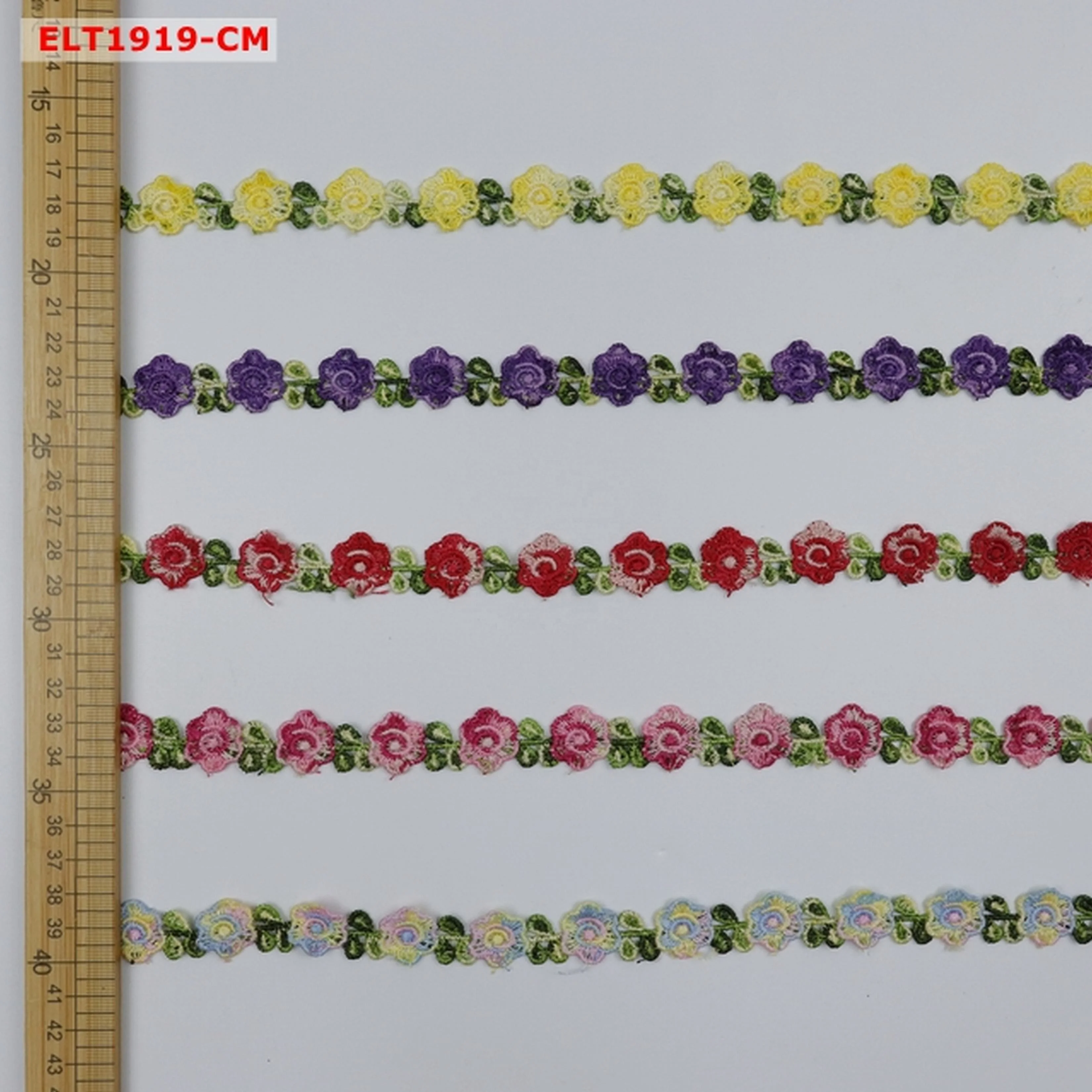 Cinta de encaje Mixed color embroidery flower 2 cm border lace trimming for wholesale crochet trim decorative braid gimp trims