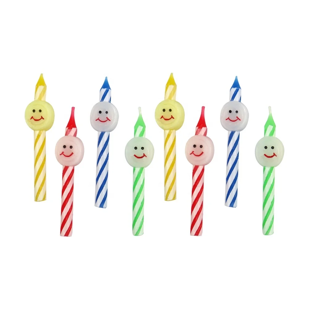 Wholesale Paraffin Wax Birthday Cake Spiral candle with holders