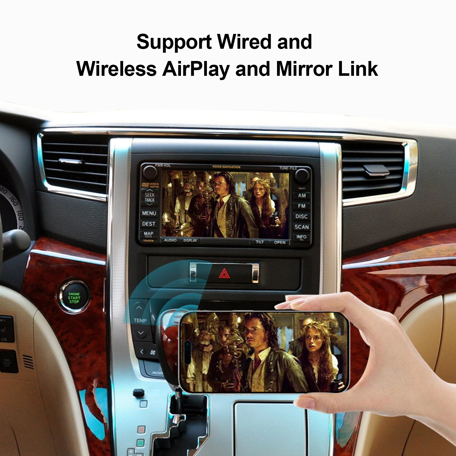 Universal LVDS Carplay Interface With Konb Operation Wireless Android Auto Compatible Car CVBS or Qdis NetWork Video Interface