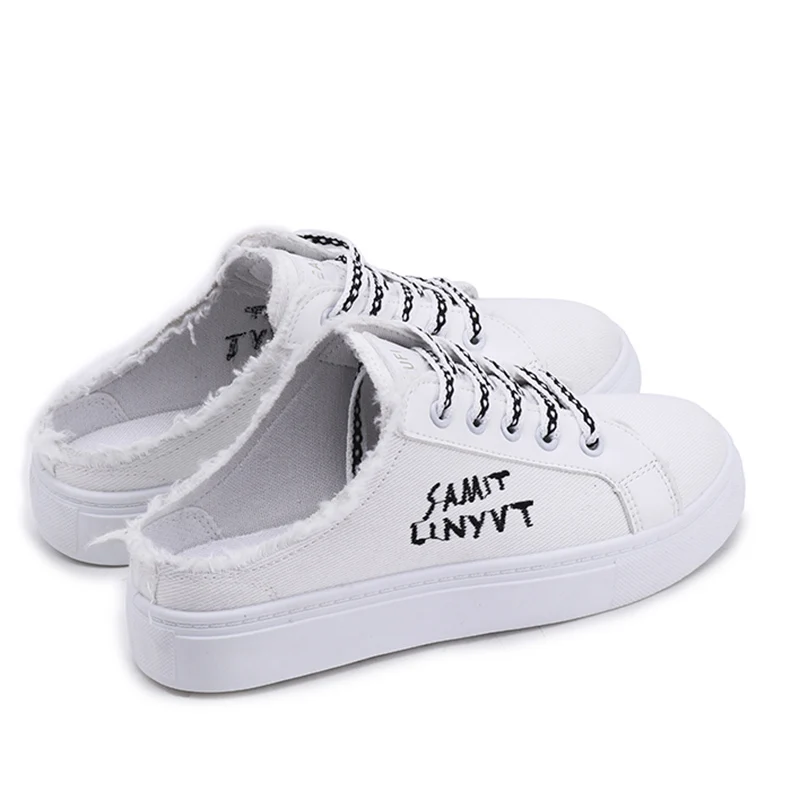 Cheap Price 2020 New Design Canvas Summer  Casual Woman Shoes New Arrivals Half Sneaker Keds