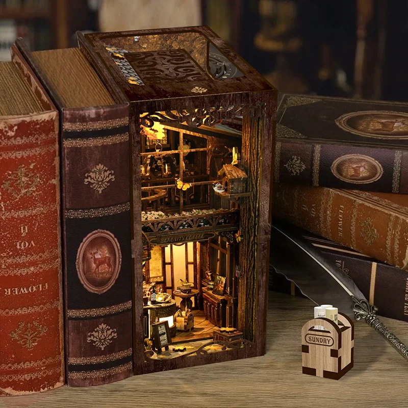 2024 новинка кукольный домик из МДФ Экологичная сова книжный магазин книжная полка украшение предметы коллекционирования деревянный уголок для книг