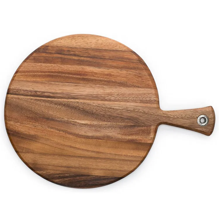Уникальная круглая разделочная доска ручной работы из натурального дерева с лотком