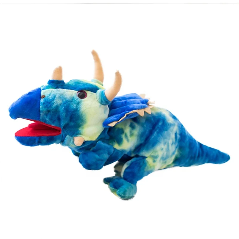 custom logo design kawaii plush stuffed animals toys cheap dinosaur/shark hand puppet pretend telling story doll toy for gifts