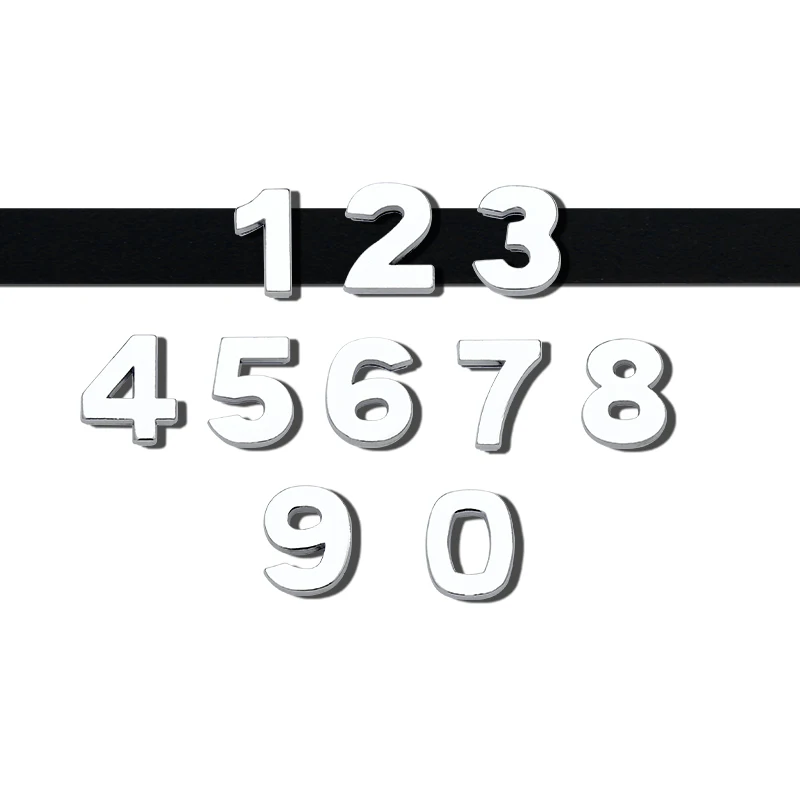Оптовая продажа, аксессуары «сделай сам», серебряные цифры от 0 до 9, могут быть сделаны через браслет 8 мм, 8 мм, подвески для браслета/ошейника для домашнего животного