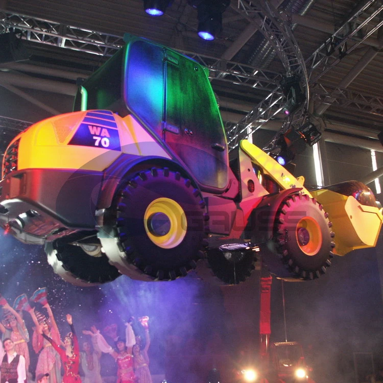 2022 China factory price yellow color radio control inflatable air flying excavator Backhoe Loader object Bionic excavator