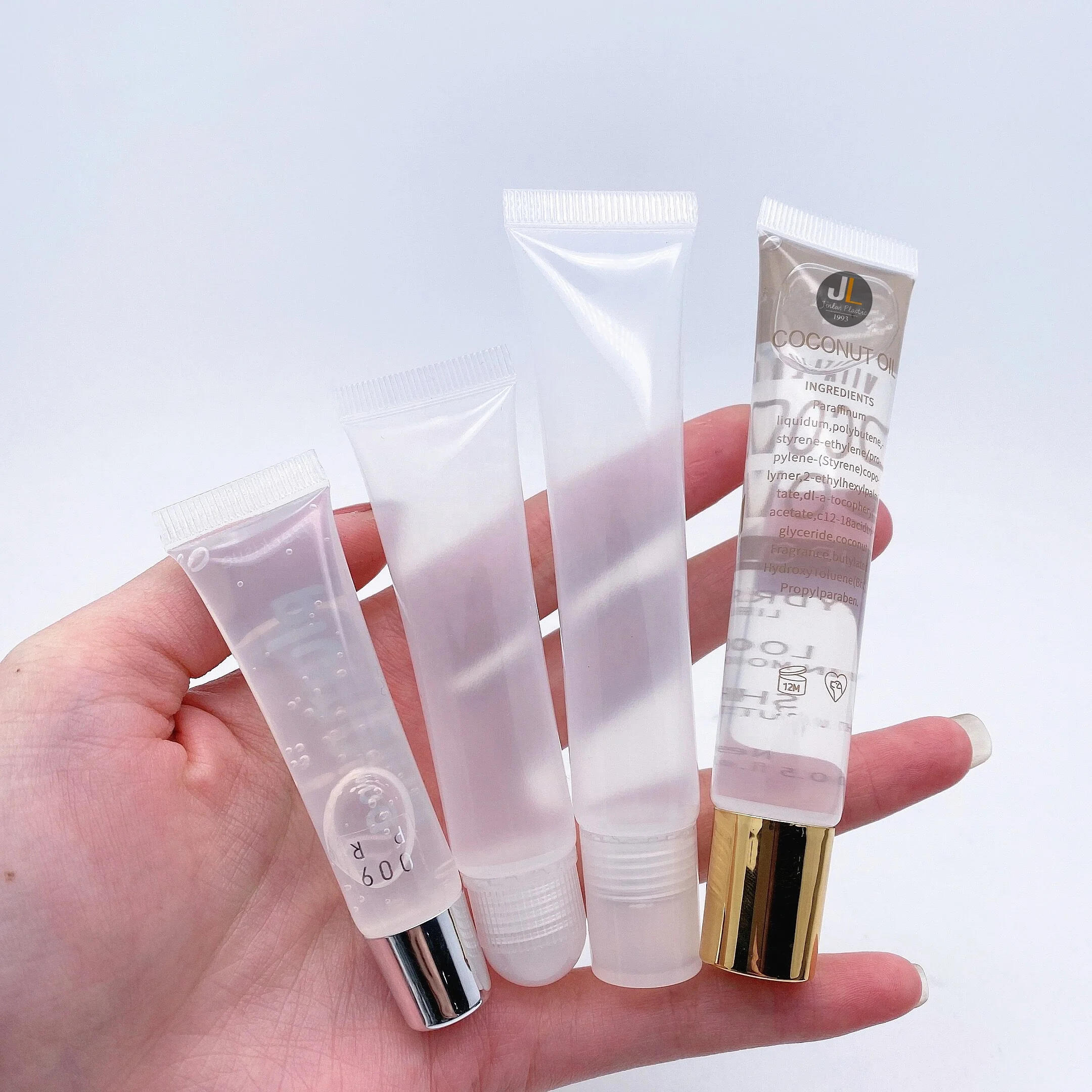 Unique Lip Gloss Squeeze Tubes Portable Uv Light Black With PinkCap