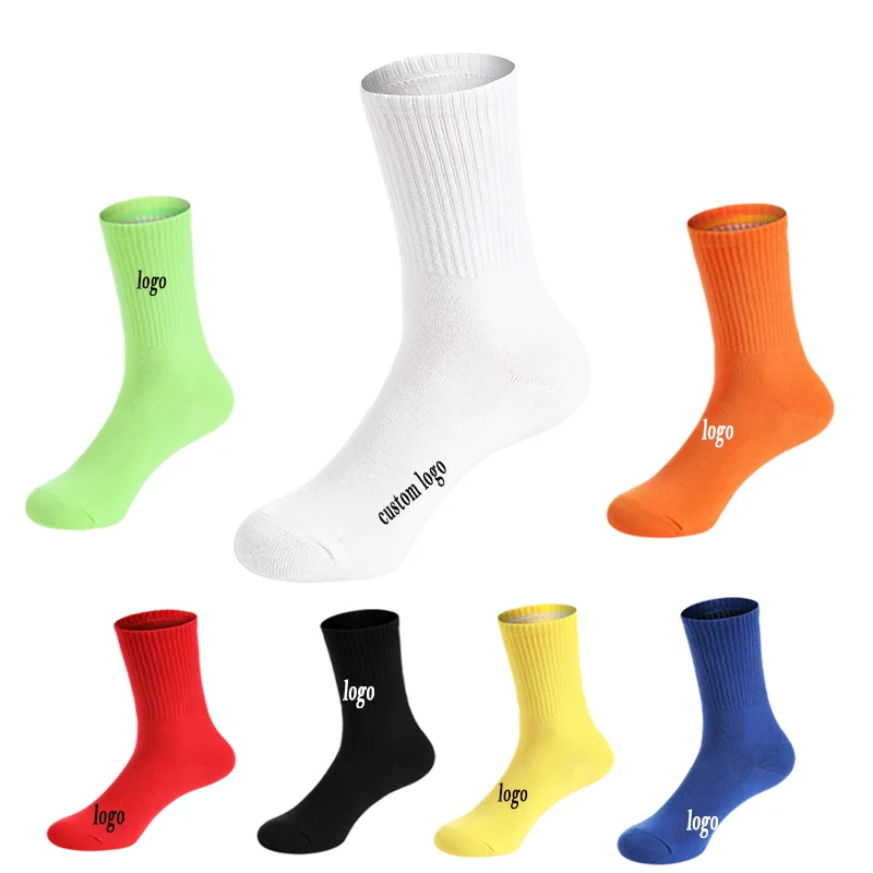 LOW MOQ custom design socks plain color logo custom stretchy sports excellent quality socks