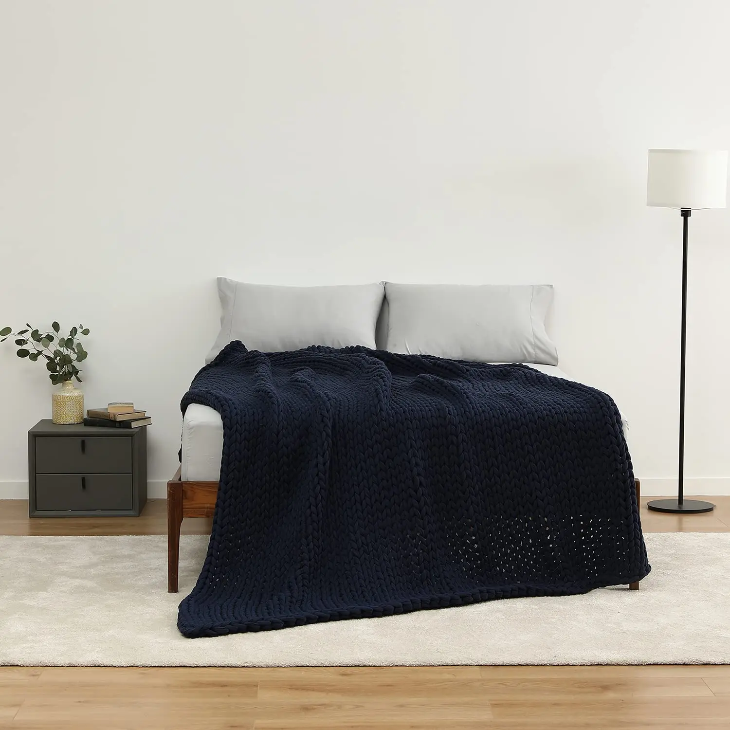 Cotton Tube Yarn Hand Knitting Super Giant Seamless Knitted Weighted Blanket